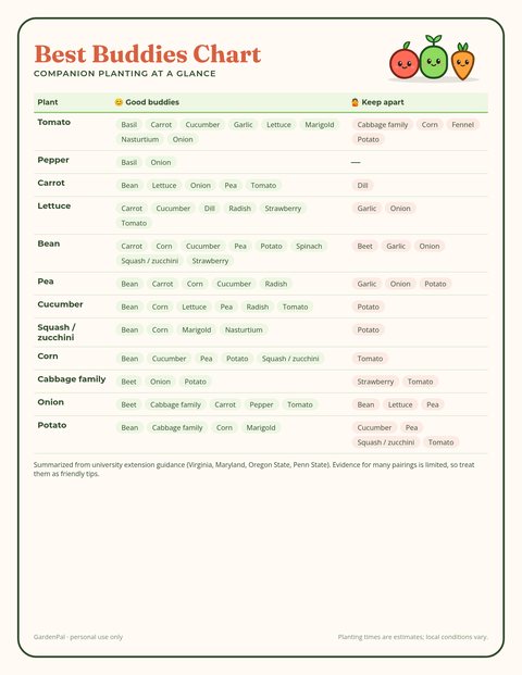 Best Buddies Companion Chart printable preview